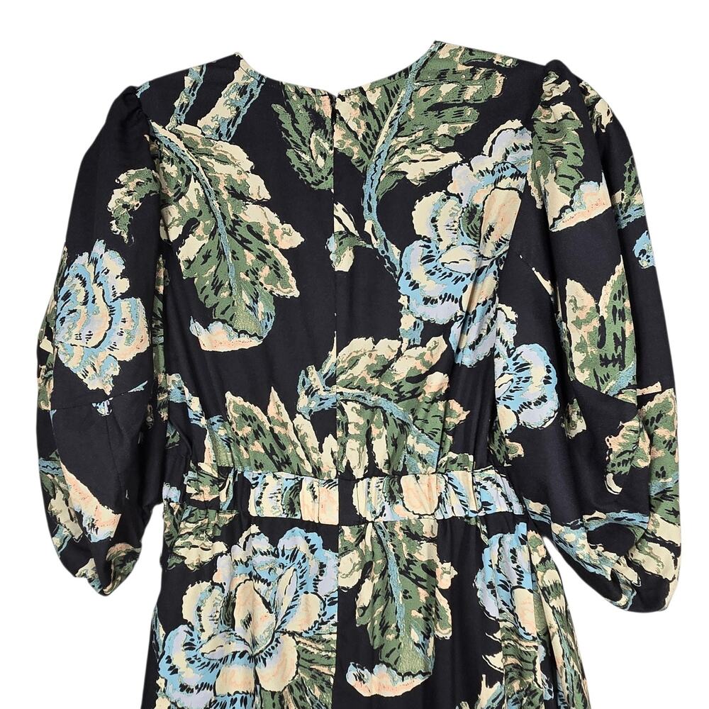 Rhode Pia Dress Womens 4 Multicolor Floral Puff Sleeve Ruched Sheath Mini Tulip - Picture 7 of 11